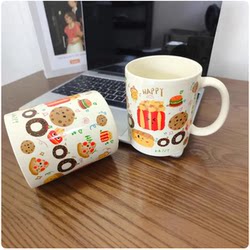 Graffiti Cute ins Ceramic Mug Large Capacity Couple Coffee Cup Water Cup High-Value Gift for Best Friends