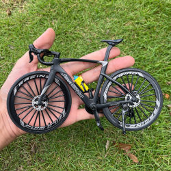 Bicycle Model Alloy Curved Handlebar Soft-Tail Movable Mountain Bike Simulation Gradient Road Bike Racing Toy