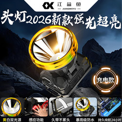 Headlamp Head-Mounted Strong Light Rechargeable 2026 New Model Ultra-Long Battery Life 100 Hours Outdoor Mining Lamp Ultra-Bright Lighting Lamp