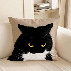 Cute Cat Pillow, Living Room Sofa Cushion, Cow Cat Pillow, Car Cushion, Living Room Cushion, Pillowcase