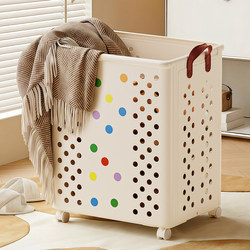 Dirty Clothes Basket with Wheels, Foldable Laundry Basket for Home Use, Bathroom Laundry Basket, Stylish Dirty Clothes Storage Basket, Dirty Clothes Hamper