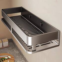 Bathroom Shelf, Toilet Storage, Washroom Sink, No-Drill Rectangular Wall-Mounted Shelf