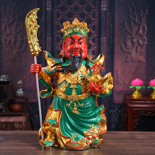 High -end ceramics Guan Erye statue Wucai Shen Guan Gong Gong Shen Gong Gong Guan Guan Yu red face Wuguan Gong

