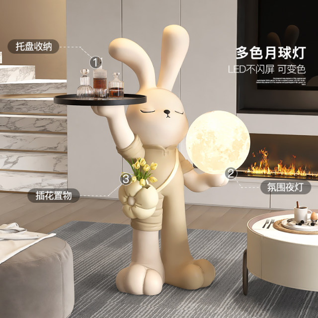 Rabbit large floor-standing ornaments living room TV cabinet sofa side ...