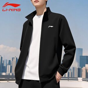 
Li Ning Jacket Men's Spring and Autumn Sweater Cardigan Stand Collar Jacket Casual Outdoor Soft Shell Knitted Training Sportswear