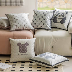 Tech Fabric Light Luxury Printed Throw Pillow Sofa Living Room Cushion Cover Without Insert Nordic Simple Headboard Backrest Cushion