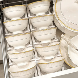 2026 Jingdezhen Bowl and Plate Set, European Style, High Aesthetic Value, Simple Ceramic Bone China Tableware Set, Bowls and Plates for Moving into a New Home