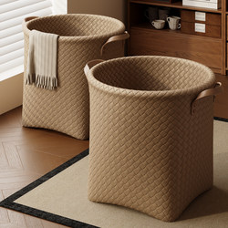 Imitation Rattan Laundry Basket, High-Looking Storage Basket for Dirty Clothes, Household Waterproof Large-Capacity Dirty Clothes Basket, Laundry Basket