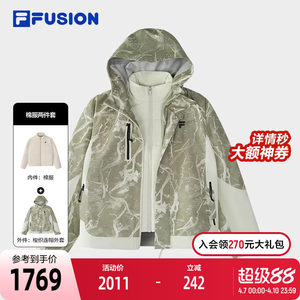 
FILA FUSION Fashion Brand Cotton Clothes Two-Piece Set for Women's 2025 Spring New Fashionable Casual Loose Jacket