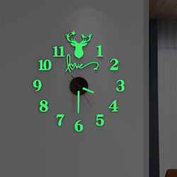 Luminous Clock for Living Room and Bedroom, Silent Clock, No-Drill Creative DIY Wall Clock, Simple Modern Decorative Clock