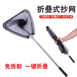 Triangular Integrated Stainless Steel Fishing Net, Automatic Folding Fishing Net, Telescopic Positioning, Portable Operation Net, Solid Fishing Gear Supplies