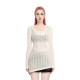 BM sweater women's 2025 new winter round neck hollow pure and sexy hot girl slim and long sleeve knitted base shirt
