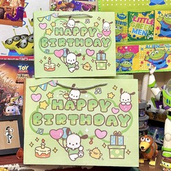 Cute Cartoon Pacha Dog Gift Bag, Portable Storage Shopping Hard Cardboard Large Thickened Large Capacity Birthday Gift Bag