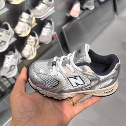 Nb530 Girls' Elastic Band Kidsren's Running Shoes for Babies and Older Kidsren, One-Step-On Boys' Sports Shoes with Soft Soles and Non-Slip Soles