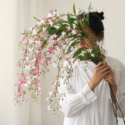 Artificial Jasmine Hanging Wall Decoration Green Plant Landscaping Decoration for Guesthouse Model Room Fake Flower Arrangement