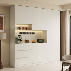 Enf Grade Osmo Board Solid Wood Sideboard Wall-Mounted Integrated Storage Cabinet for Living Room Home Wine Cabinet Simple Tea Cabinet