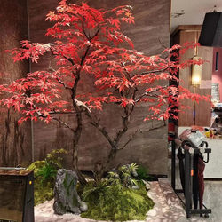 Simulated Red Maple Tree, Large Shopping Mall, Hotel, Artificial Green Plant, Fake Tree, Indoor and Outdoor Floor-Standing Simple Decoration and Landscaping Package