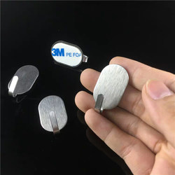 Stainless steel hook small mini strong adhesive hook kitchen bathroom non-marking wall hanging load-bearing door coat hook