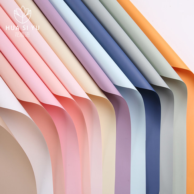 First Love Solid Color Paper Flower Bouquet Rose Wrapping Paper Trendy Paper Macaron Monochrome Ouya Paper Waterproof Floral Art