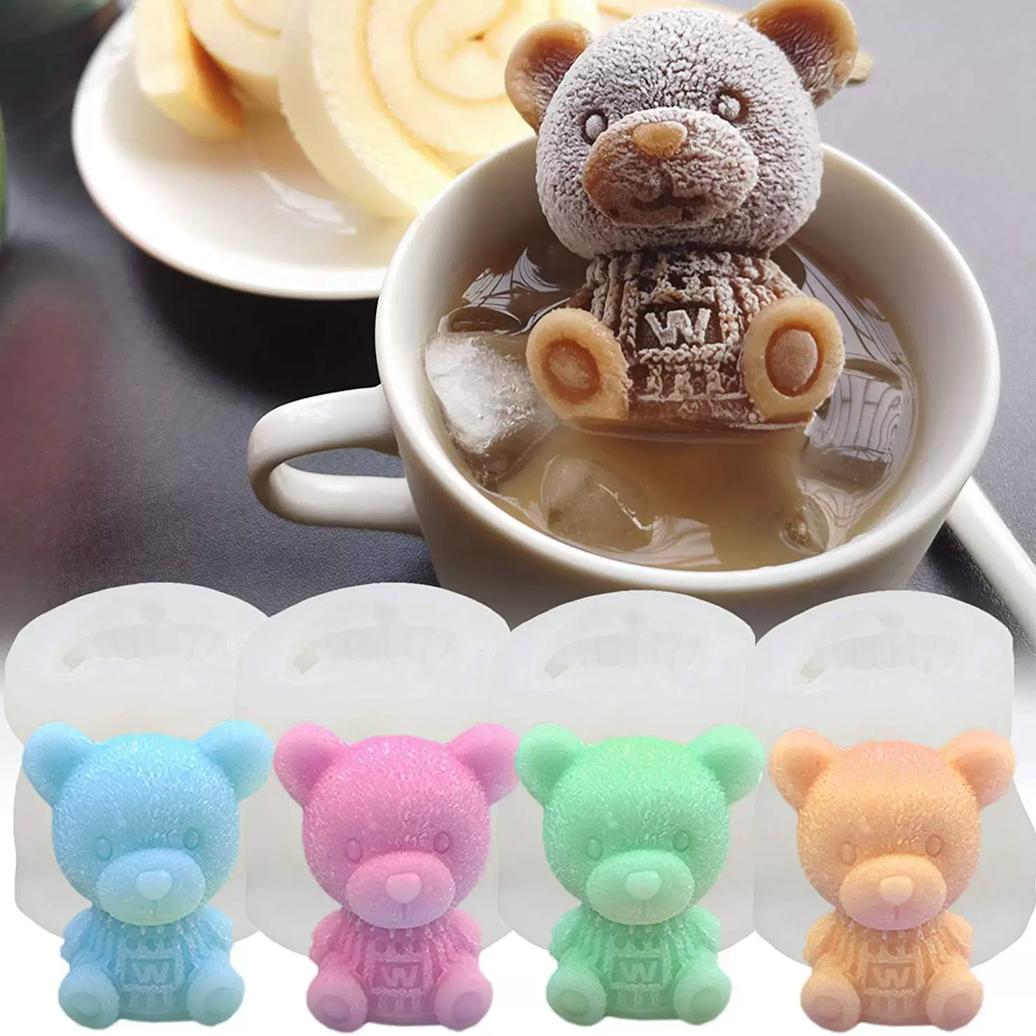 Travelwant Bear Ice Molds Ice Cube Trays Mold to Make Lovely 3D