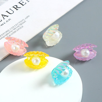 Imitation shell pearl color electroplating resin accessories
