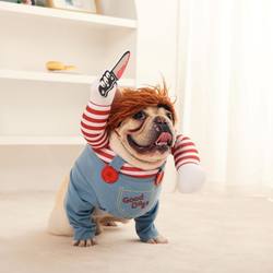 Dog Funny Funny Clothes Holding Knife Autumn Medium Large