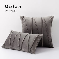Nordic Velvet Striped Piping Pillowcase with Rope Tie European Style Sofa Cushion Pillow
