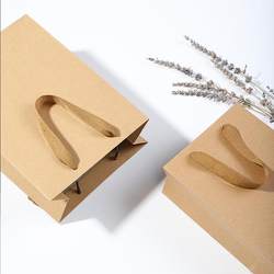 Brown Packing Paper Bag Storage Gift Bag ins Tote Bag Waterproof Thick Eco-Friendly Kindergarten Clothing Gift Bag