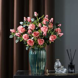 Bulgarian Rose Artificial Flowers Living Room Coffee Table Tv Cabinet Ornaments Dining Table Decorations Fake Flowers High-End Decorative Fake Flowers