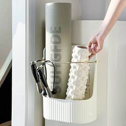 Yoga mat storage tube, home fitness equipment, foam roller rack, sports equipment, badminton storage basket, basket