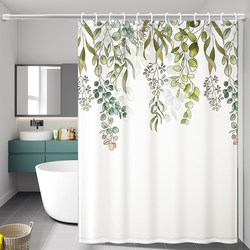 Bathroom Waterproof Shower Curtain, No-Drill Polyester Fabric Cover Curtain, Toilet Bathroom Shower Privacy Curtain, Thick and Opaque