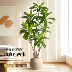 Simulated Green Plant Brazilian Wood High-End Light Luxury Indoor Living Room Decoration Artificial Plant Living Room Floor-Standing Potted Fake Tree
