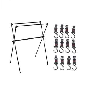 
Tripod double layer foldable outdoor camping pot rack storage rack camping rack picnic supplies storage rack