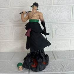 One Piece Zoro with Sword Standing Pose Double Headed Replaceable Statue Model Ornament One Piece Gift
