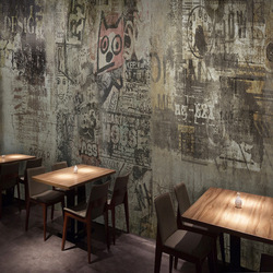 Retro Nostalgická Cementová Zeď Graffiti Nástěnná Malba Bar Restaurace Internetová Kavárna Tapeta Na Pozadí Personalizovaná Tapeta V Průmyslovém Stylu