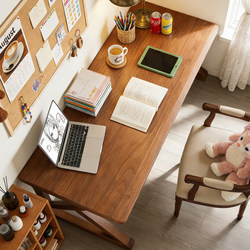 Solid Wood Computer Desk, Couple's Double Gaming Desk, Home Desktop Bedroom Office Work Desk, Long Large Desk