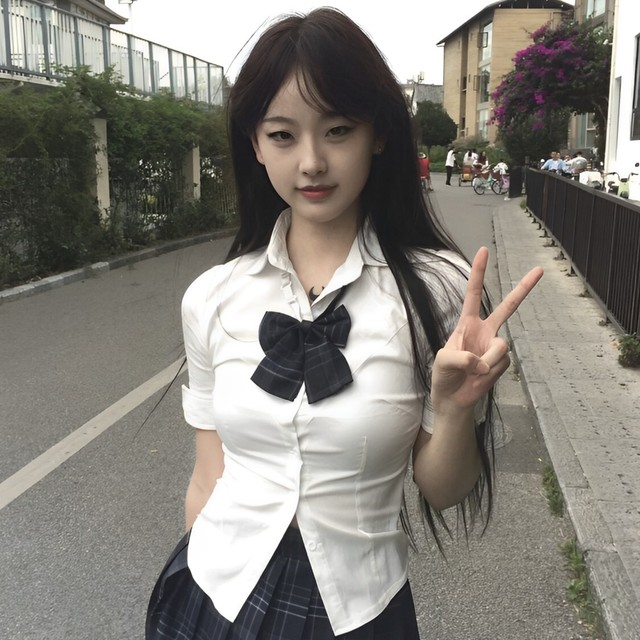 Summer original JK uniform Waist white shirt female short -sleeved hot girl college wind shirt dog short skirt set
