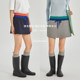 Basicshensen lazy casual low waist splicing short skirt for women spring solid color versatile A-line short skirt