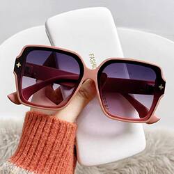 Pink Sunglasses for Women, Trendy Retro Print, Small Face, Uv Protection, Sunglasses for Women Driving, Korean Style Glasses, New Korean Style