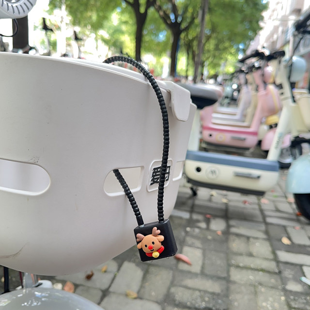 Electric battery car basket lock aluminum alloy front basket wire rope ...