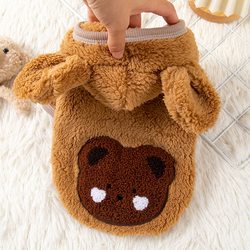 Dog clothes plus velvet, heart-shaped bear sweatshirt, Teddy, Corgi, cat, small dog pet clothing