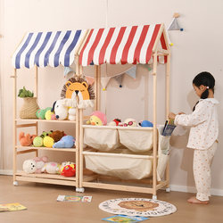 Small Store Storage Rack, Toy Storage Rack, Cart, Doll, Toy Car Display, Solid Wood Montessori Children's Storage Cabinet