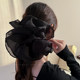 Extra large fairy-like large intestine hair circle for women 2025 new black double-layer large flower head rope high-end head flower hair accessories