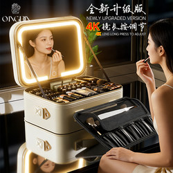 High-End Lighted Makeup Case with Mirror, Led Light Makeup Bag for Women, 2025 New Model, Portable Travel Large-Capacity Storage Box