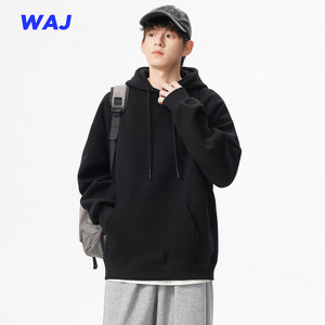 400克重磅2024秋冬美式日式纯色基础款宽松卫衣男外套加绒连帽衫