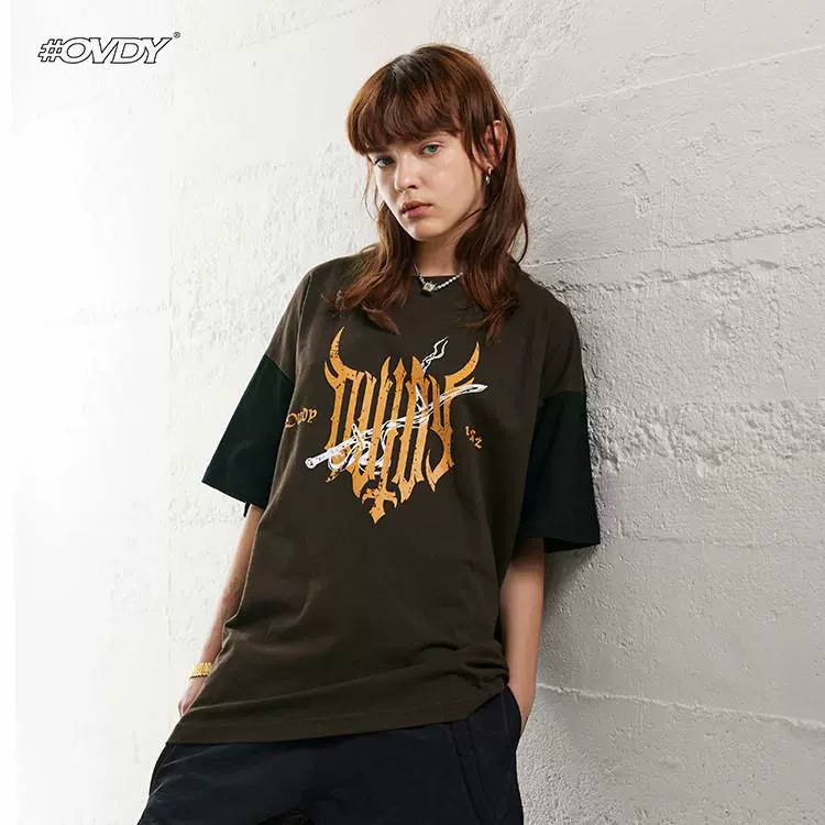 外贸款# 23SS American Vintage Splice T-shirt Street Trendy S-Taobao