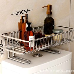 Bathroom Toilet Rack Single/Double Layer Moisture-Proof No-Drill Toilet Washroom Multifunctional Storage Rack Bathroom Shelf