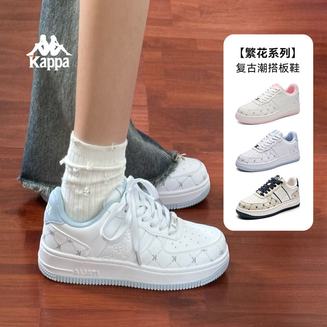 Kappa women's thick-soled white shoes 2025 winter new versatile sports and leisure board shoes