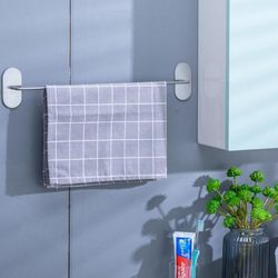 Stainless steel towel rod household bathroom punch-free horizontal bar bathroom wall-mounted pendant artifact towel rack