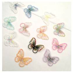 Curtain Decoration Accessories, Trinkets, Butterfly Embroider Accessories, Hanging Jewelry, Pins, White Gauze Art Pendants